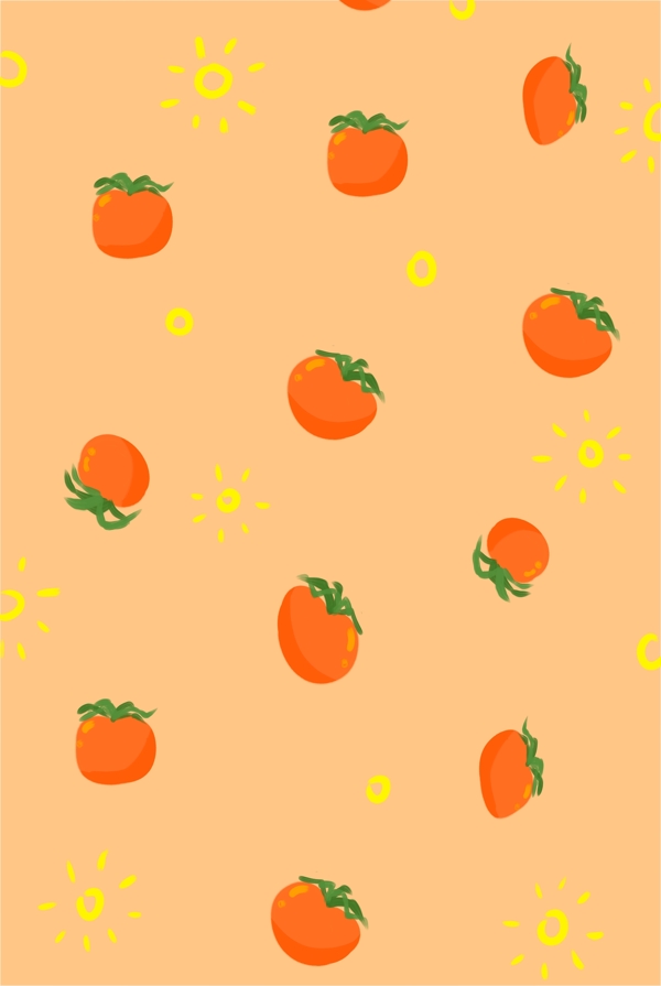 手绘橘子底纹装饰海报背景
