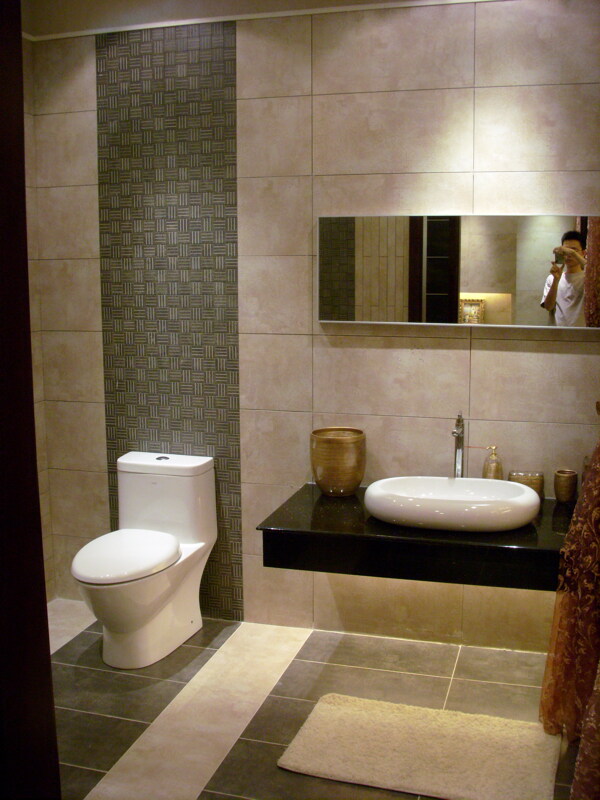 仿古砖卫浴空间设计效果图片
