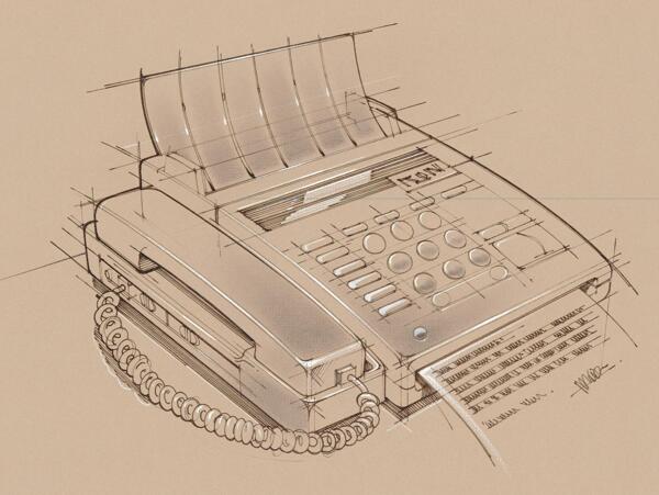 手绘素材电话机