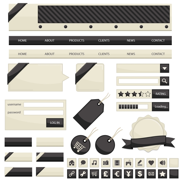 网站设计元素矢量图01