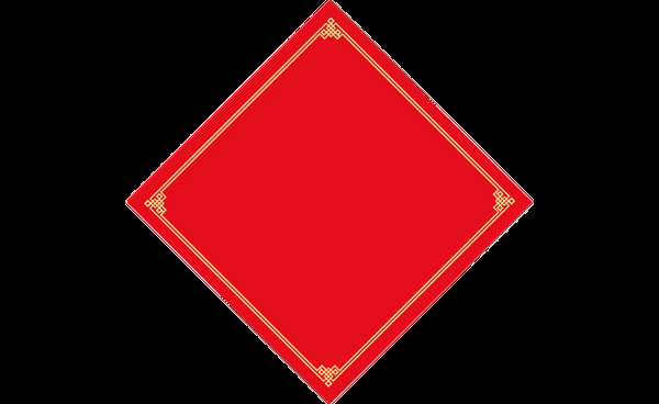 简约红色菱形元素
