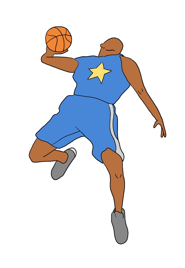 打篮球的运动员插画