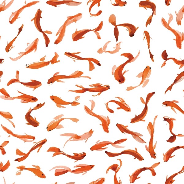 红色水墨鲤鱼背景图矢量设计素材