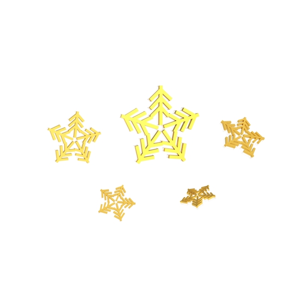 C4D立体漂浮金色雪花装饰