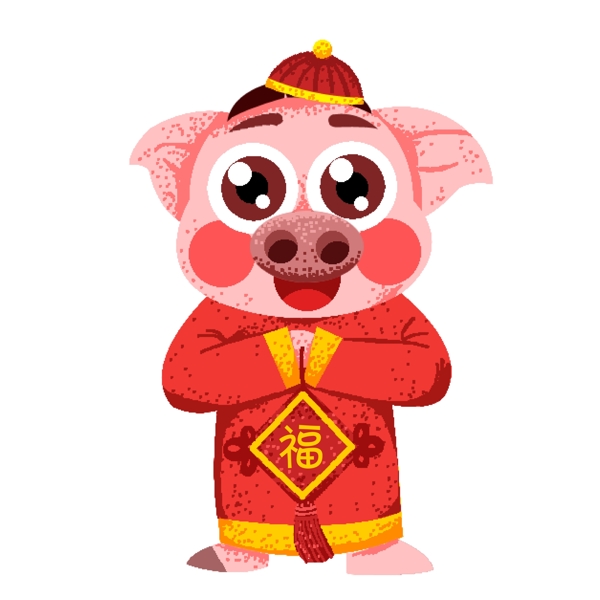 传统中国风金猪贺岁元素设计