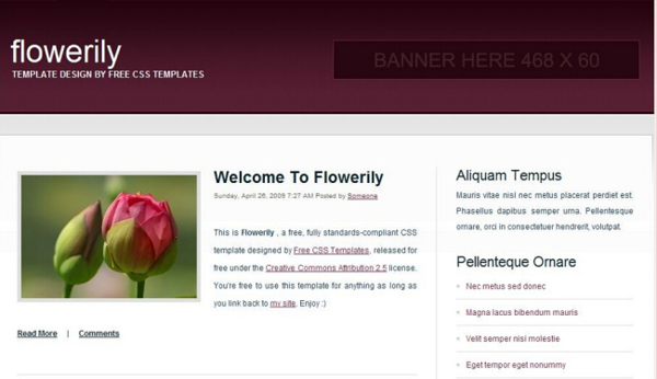 花类介绍信息网页模板