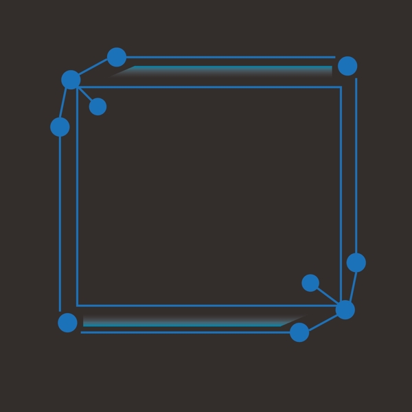 蓝色正方体边框生物商务科技科商用矢量素材