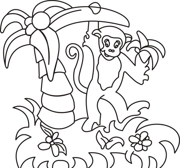 猴子上树图片
