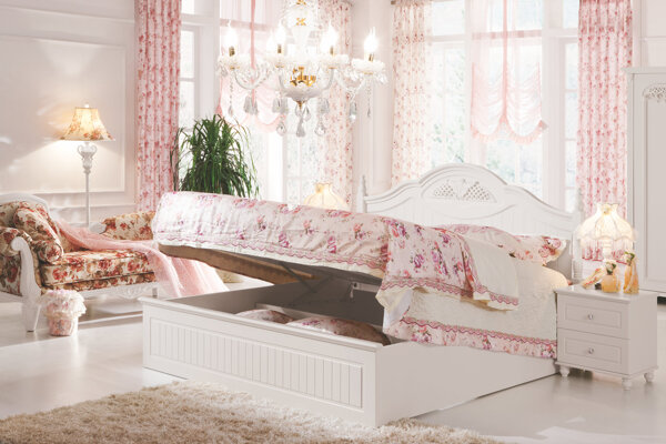 粉色欧式大床