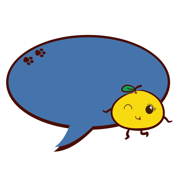 卡通可爱柠檬对话框
