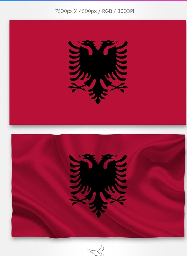 阿尔巴尼亚国旗分层psd