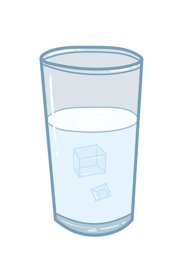 玻璃杯装饰冰水