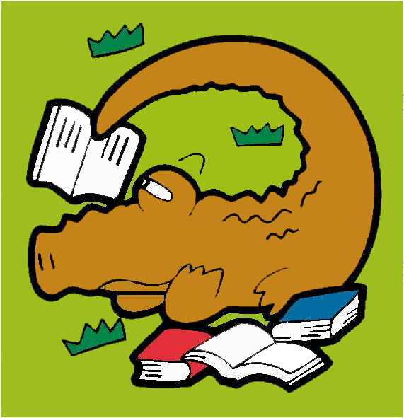 位图卡通动物鳄鱼可爱卡通草免费素材