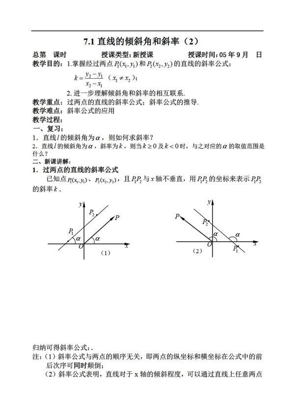 数学人教版直线的方程