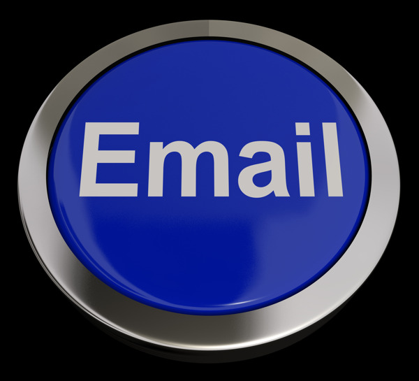 发送电子邮件或接触蓝色电子邮件按钮