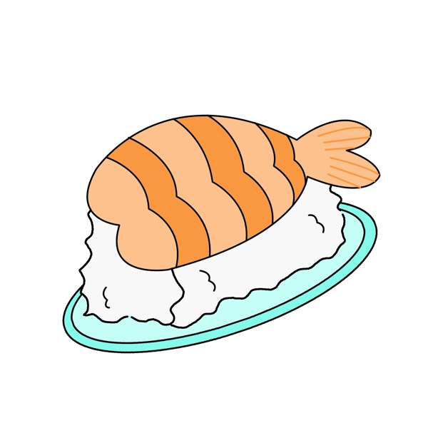 简约创意可爱卡通手绘三文鱼寿司