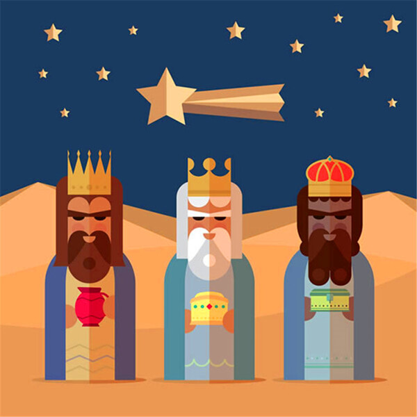 三个国王插画矢量