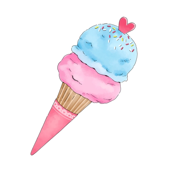 简约卡通夏日冰淇淋PNG素材