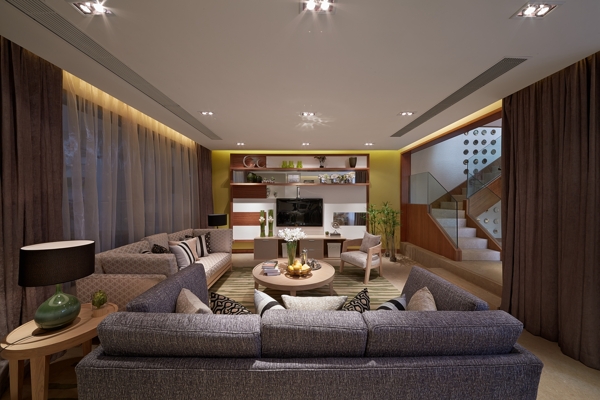 灰色沙发客厅现代效果图