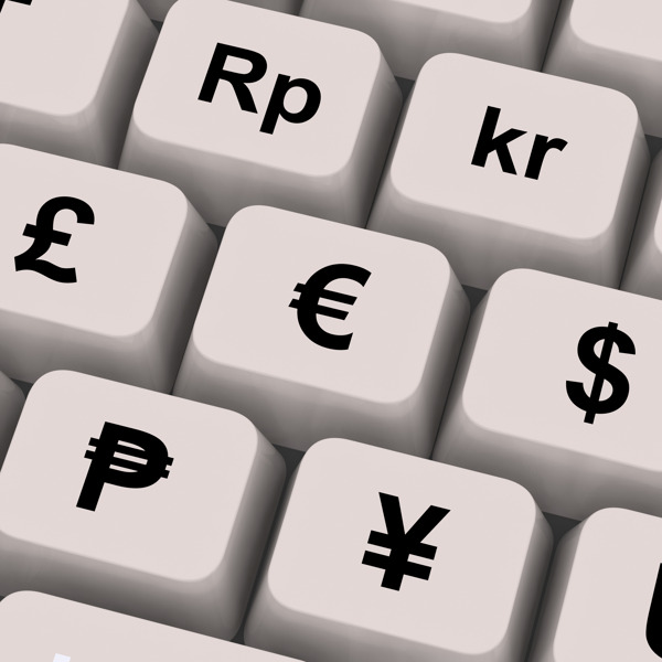 在电脑键盘显示汇率货币符号
