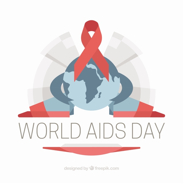 现代世界艾滋病日背景带红丝带