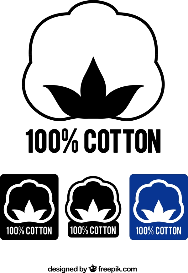 纯棉制品标签矢量素材