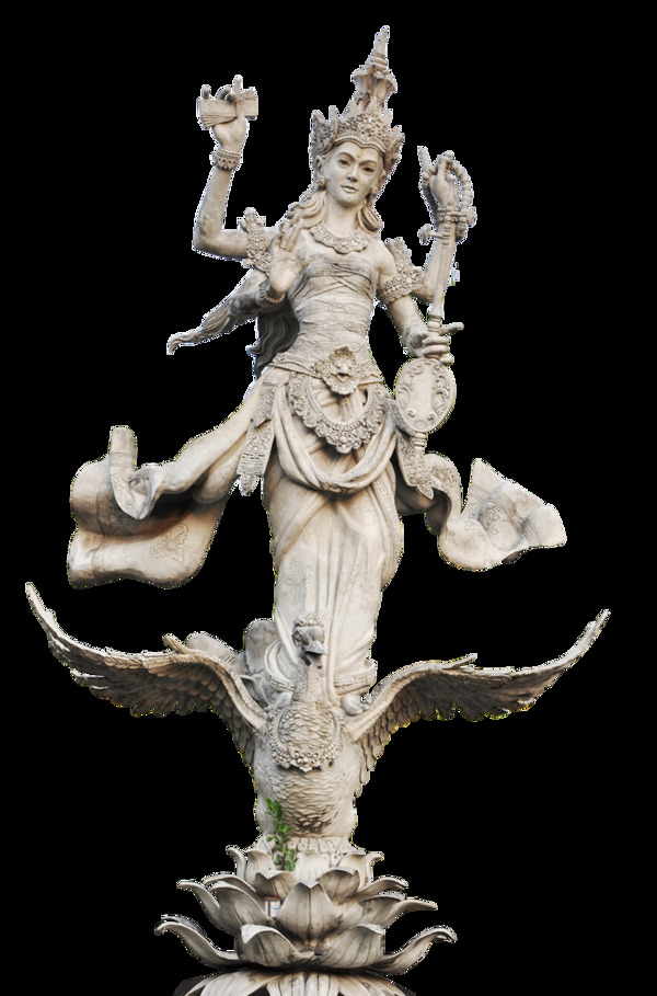 印度教妙音天女雕像免抠png透明素材