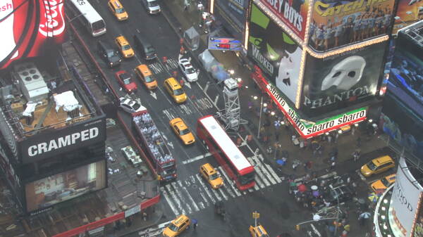 看着纽约4股票视频时代广场