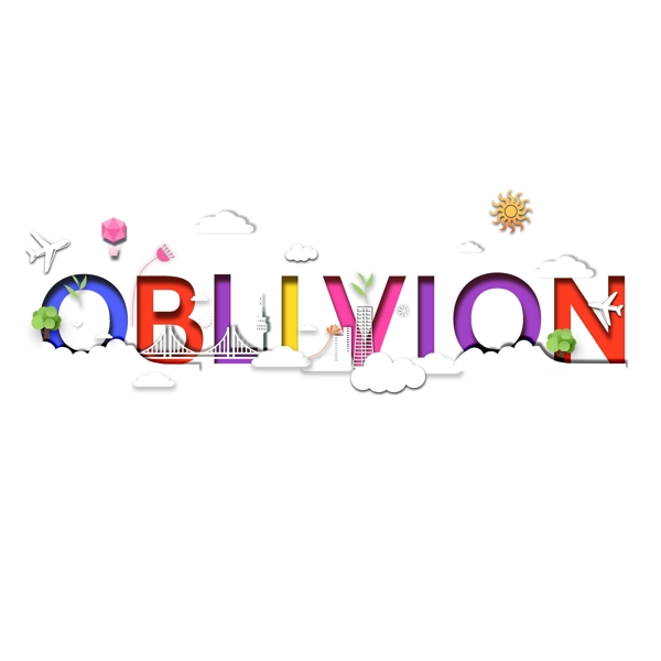 印象剪纸风Oblivion遗忘设计元素