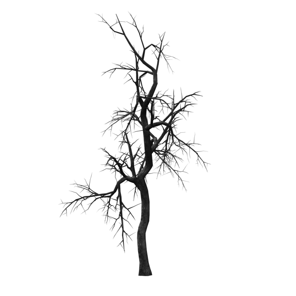 冬季树木黑色秃树装饰素材设计