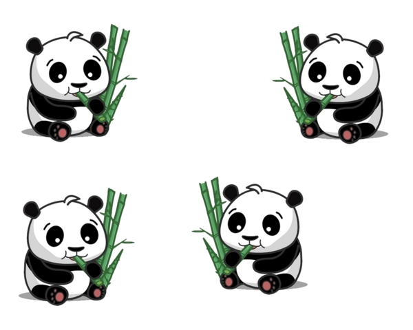 可爱熊猫吃竹子