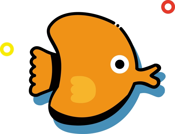 橙色鱼mbe卡通可爱海洋动物元素