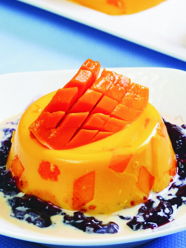 芒果布丁甜品图片