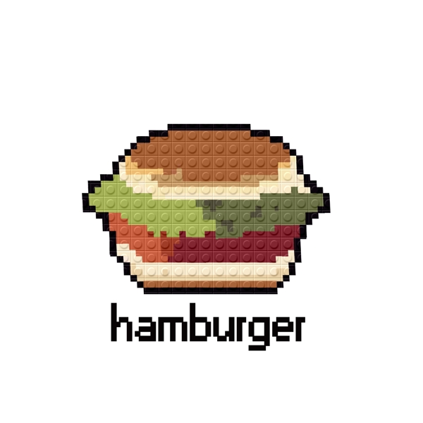 汉堡包像素画马赛克png