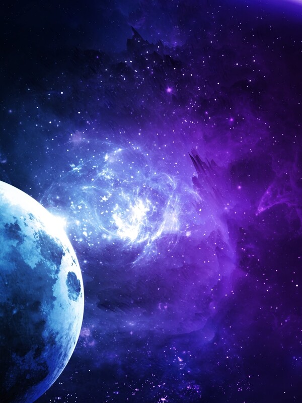 科幻紫色星球宇宙背景