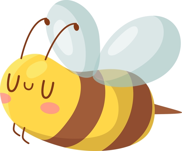 可爱卡通小动物小蜜蜂矢量