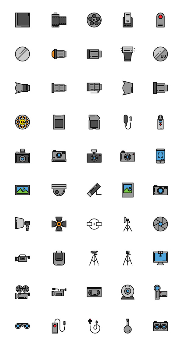 50枚摄影器材图标