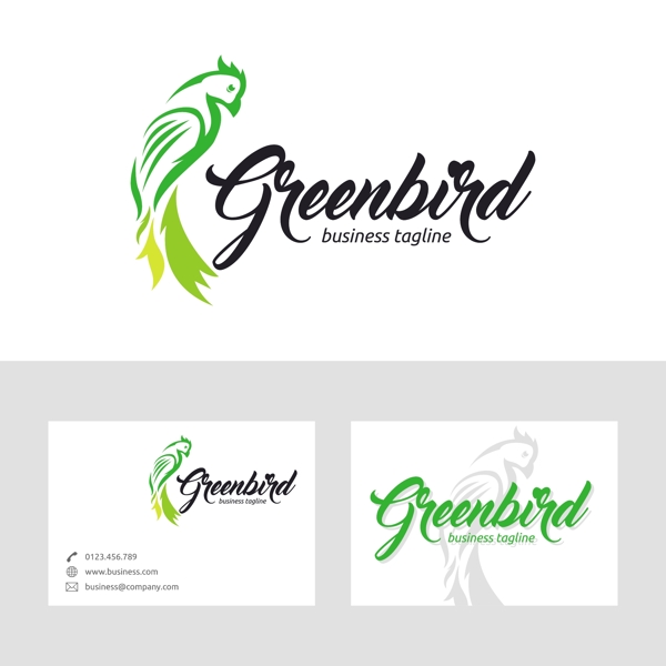 绿色的小鸟鹦鹉标志logo图标