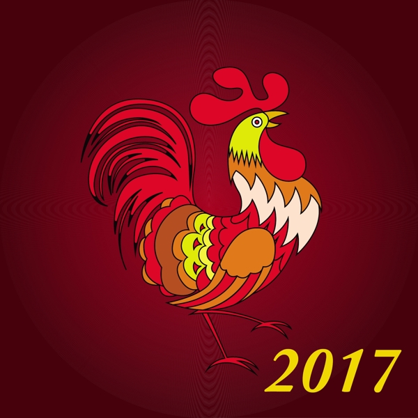 农历新年2017背景与公鸡