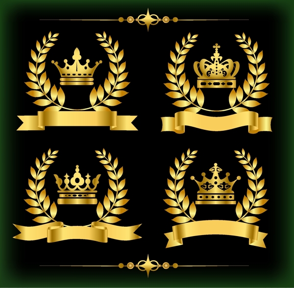 欧式经典皇冠标致网页设计标签