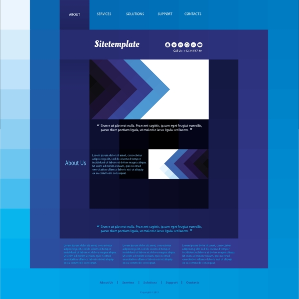 蓝色简洁网站设计