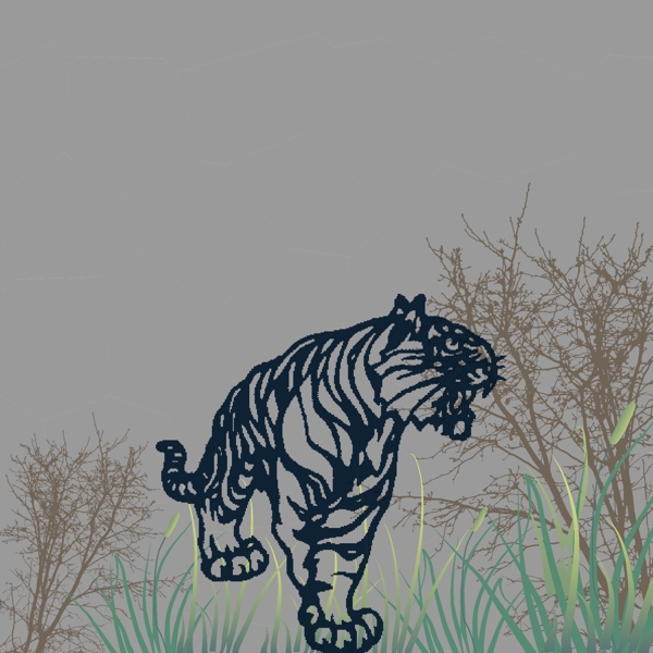 印花矢量图动物豹子豹纹植物免费素材