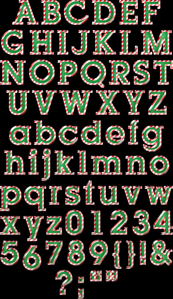 斜纹字母符号字体素材