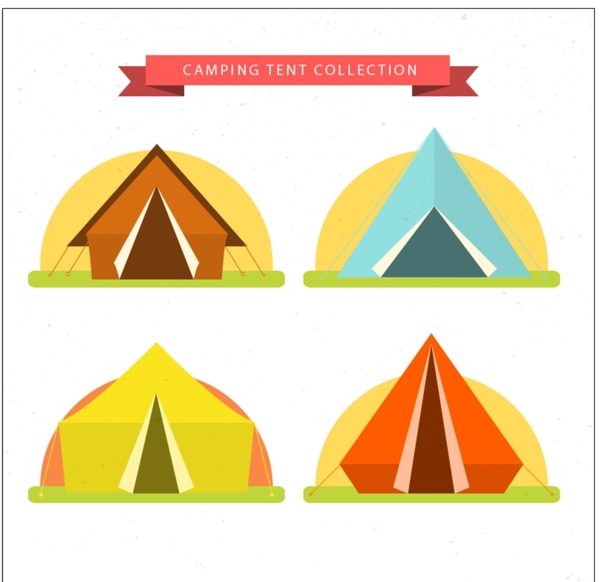 彩色露营帐篷设计