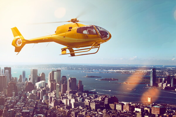 高清黄色直升机图片