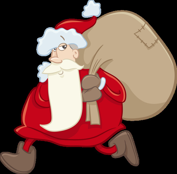 背着布袋的圣诞老人PNG