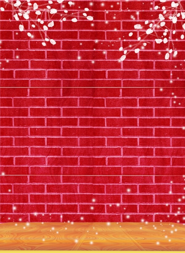 原创质感背景墙红色雪花背景素材