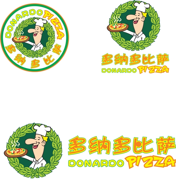 多纳多比萨LOGO设计图片