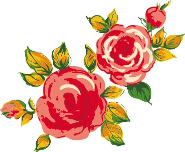 矢量素材鲜艳的玫瑰花