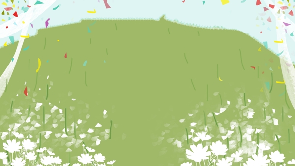童话风简约绿色草坪背景设计